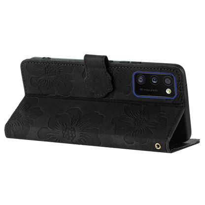 Anti-drop Cover for Samsung Galaxy A41 (Global Version) Flowers Imprinted Stand Phone Wallet Leather Case