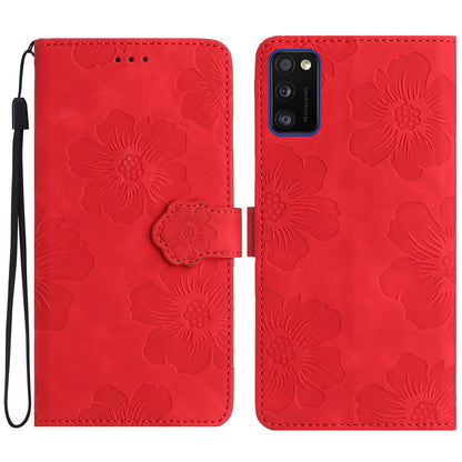 Anti-drop Cover for Samsung Galaxy A41 (Global Version) Flowers Imprinted Stand Phone Wallet Leather Case