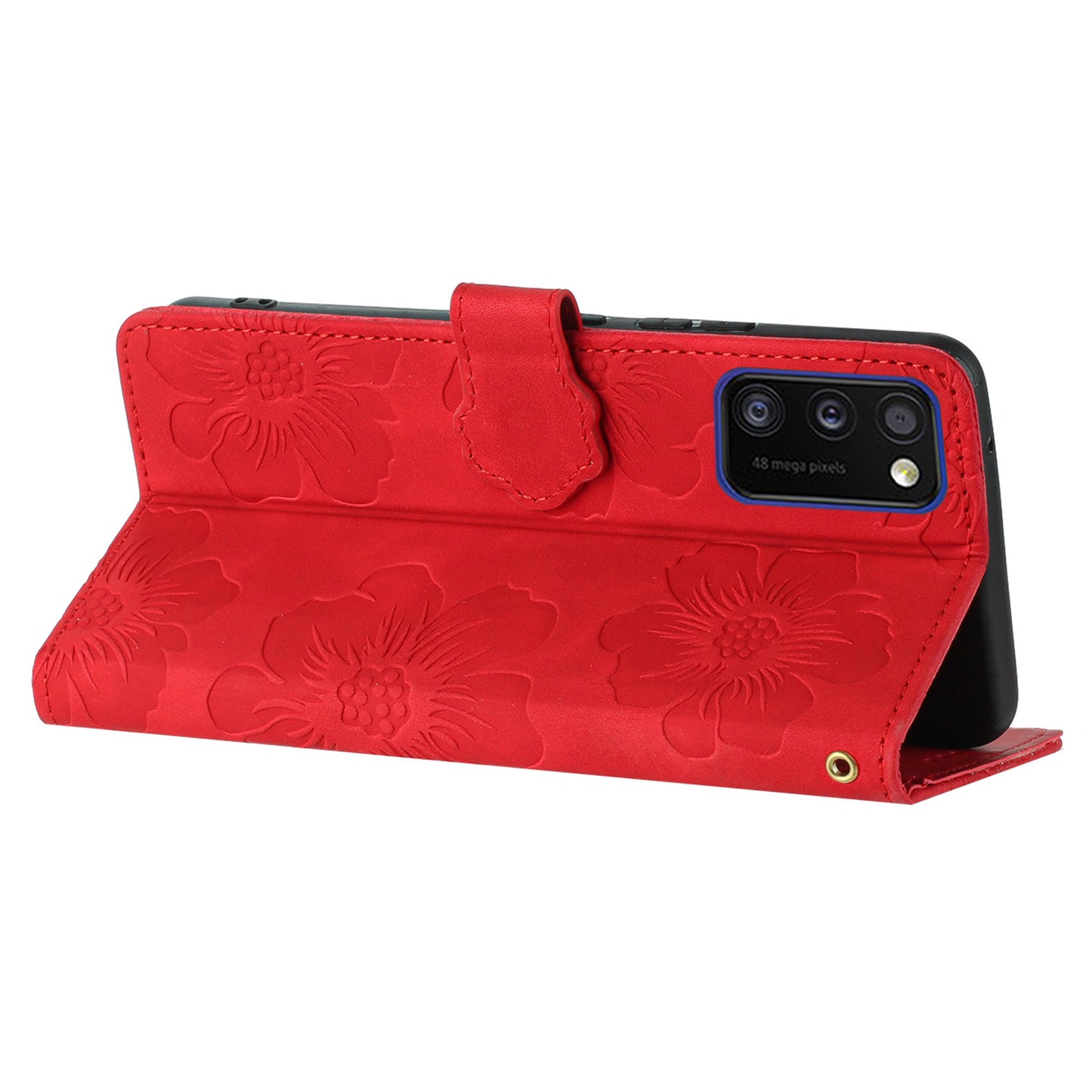 Anti-drop Cover for Samsung Galaxy A41 (Global Version) Flowers Imprinted Stand Phone Wallet Leather Case