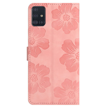 For Samsung Galaxy A71 4G SM-A715 Flowers Imprinted Phone Cover Leather Case with Stand Wallet