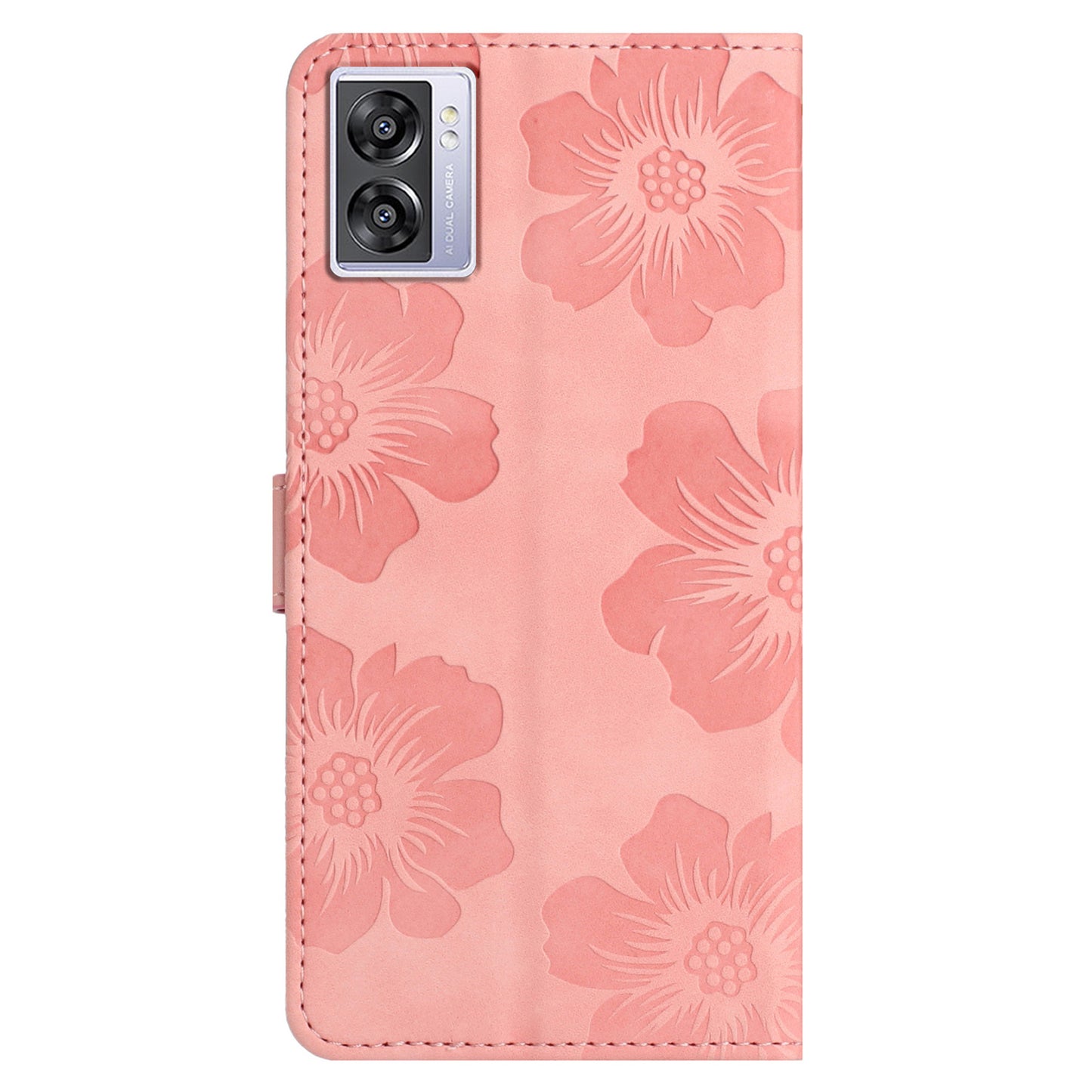 For Oppo A57 (2022) 5G / A77 5G / A57 4G Stand Flowers Imprinted PU Leather Wallet Case Cell Phone Cover