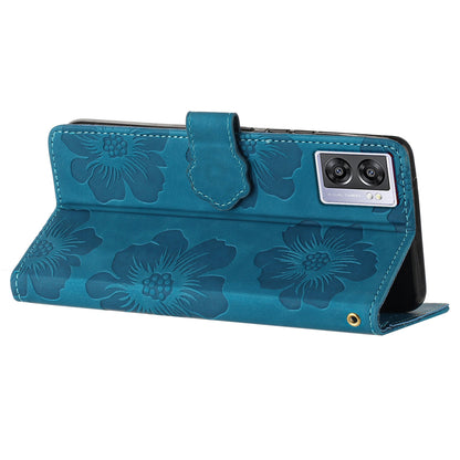 For Oppo A57 (2022) 5G / A77 5G / A57 4G Stand Flowers Imprinted PU Leather Wallet Case Cell Phone Cover