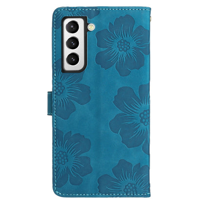 PU Leather Case for Samsung Galaxy S21 5G / 4G , Stand Flowers Imprinted Phone Cover Shell Wallet