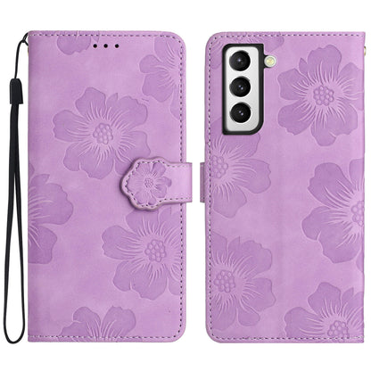 PU Leather Case for Samsung Galaxy S21 5G / 4G , Stand Flowers Imprinted Phone Cover Shell Wallet