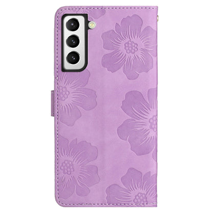 PU Leather Case for Samsung Galaxy S21 5G / 4G , Stand Flowers Imprinted Phone Cover Shell Wallet