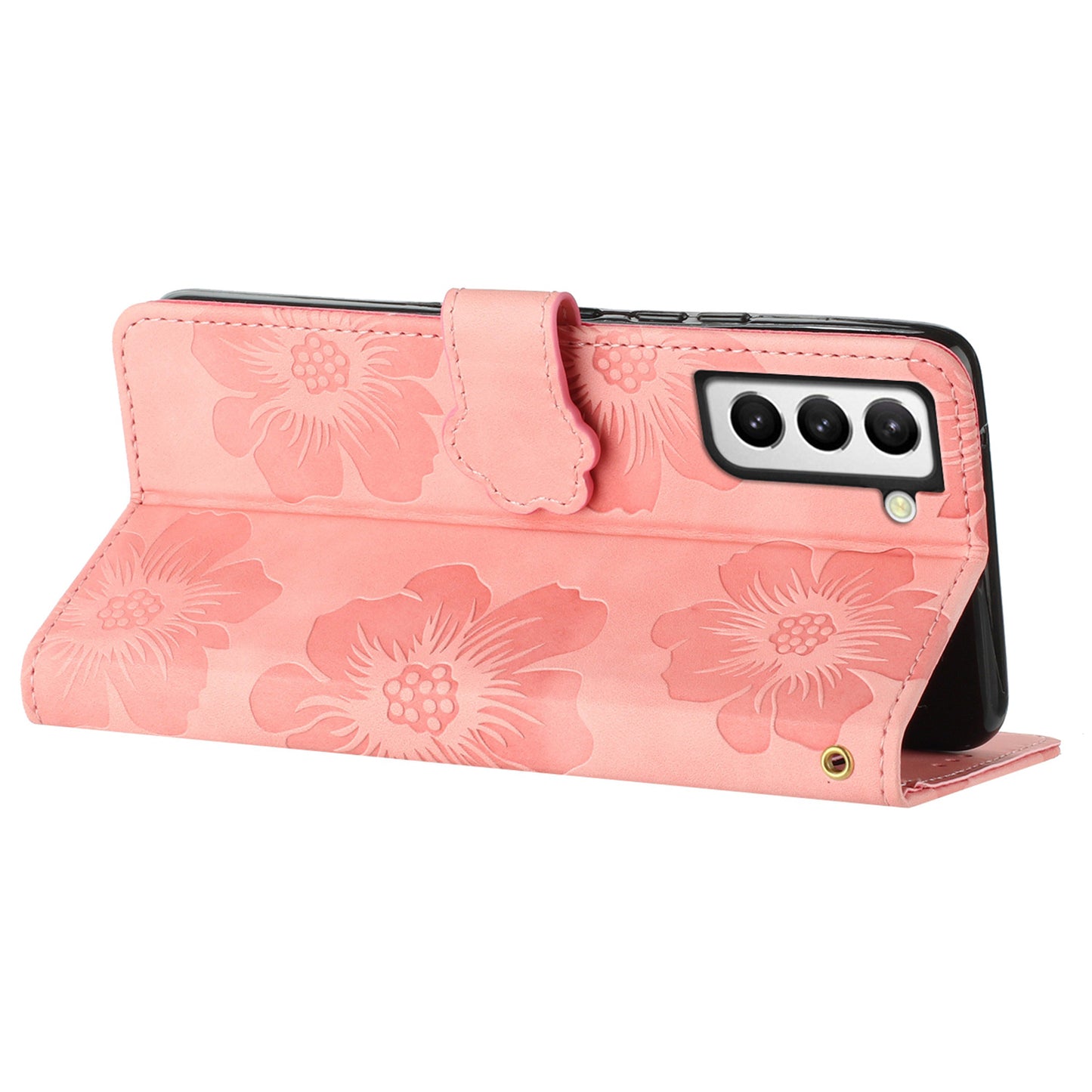 PU Leather Case for Samsung Galaxy S21 5G / 4G , Stand Flowers Imprinted Phone Cover Shell Wallet