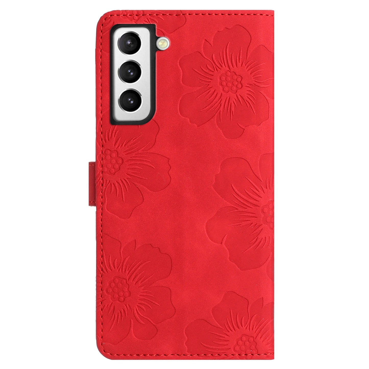 PU Leather Case for Samsung Galaxy S21 5G / 4G , Stand Flowers Imprinted Phone Cover Shell Wallet