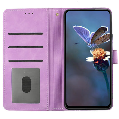 For Samsung Galaxy A13 4G Anti-Fingerprint Phone Cover Stand Imprinted Flowers PU Leather Case Shell
