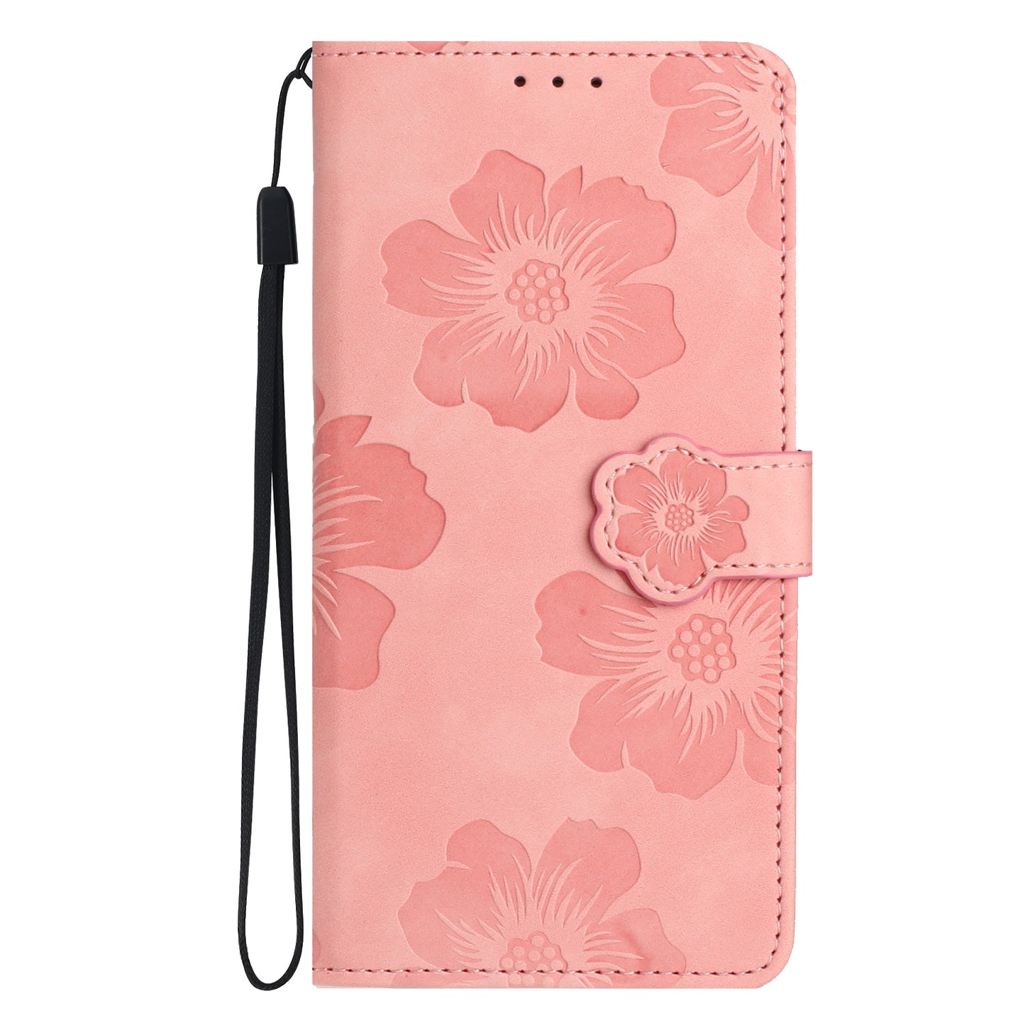 For Samsung Galaxy A13 4G Anti-Fingerprint Phone Cover Stand Imprinted Flowers PU Leather Case Shell