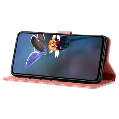 For Samsung Galaxy A13 4G Anti-Fingerprint Phone Cover Stand Imprinted Flowers PU Leather Case Shell