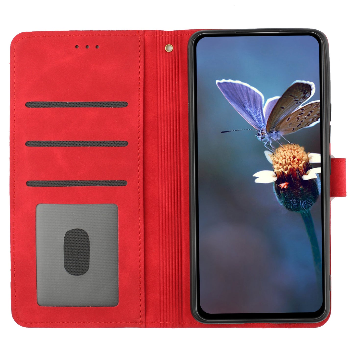 For Samsung Galaxy A13 4G Anti-Fingerprint Phone Cover Stand Imprinted Flowers PU Leather Case Shell