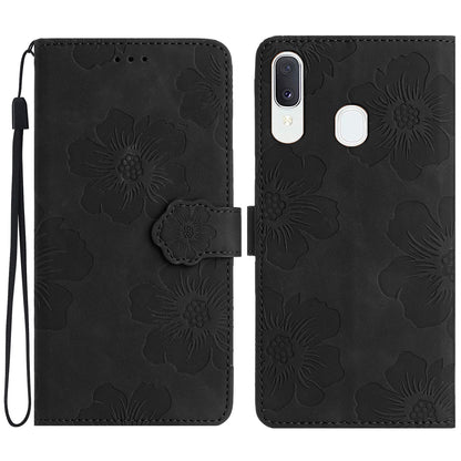 Shockproof Cover for Samsung Galaxy A40 Flowers Imprinted Stand Phone Wallet Leather Case