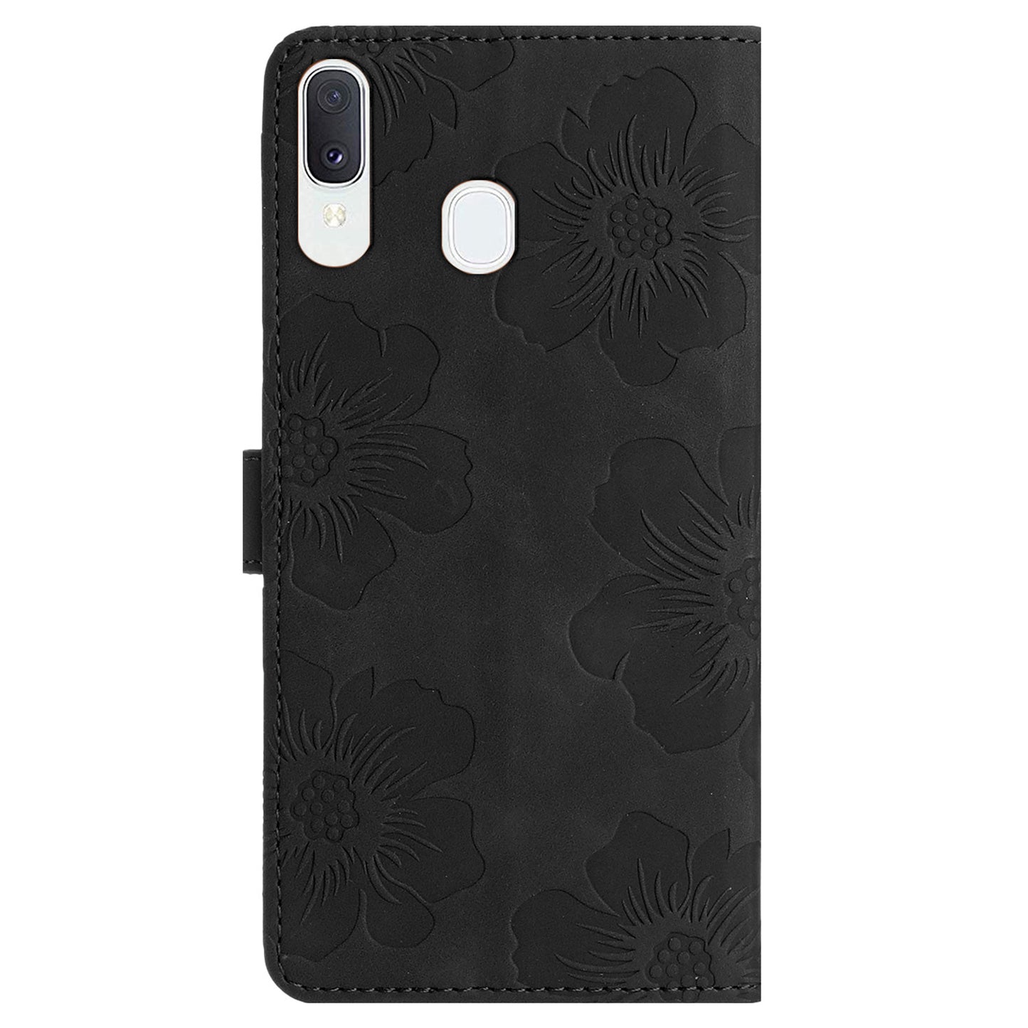 Shockproof Cover for Samsung Galaxy A40 Flowers Imprinted Stand Phone Wallet Leather Case