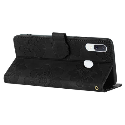 Shockproof Cover for Samsung Galaxy A40 Flowers Imprinted Stand Phone Wallet Leather Case
