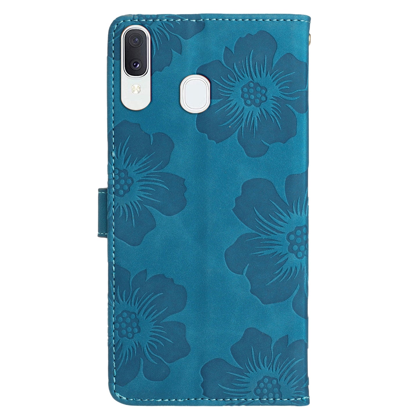 Shockproof Cover for Samsung Galaxy A40 Flowers Imprinted Stand Phone Wallet Leather Case