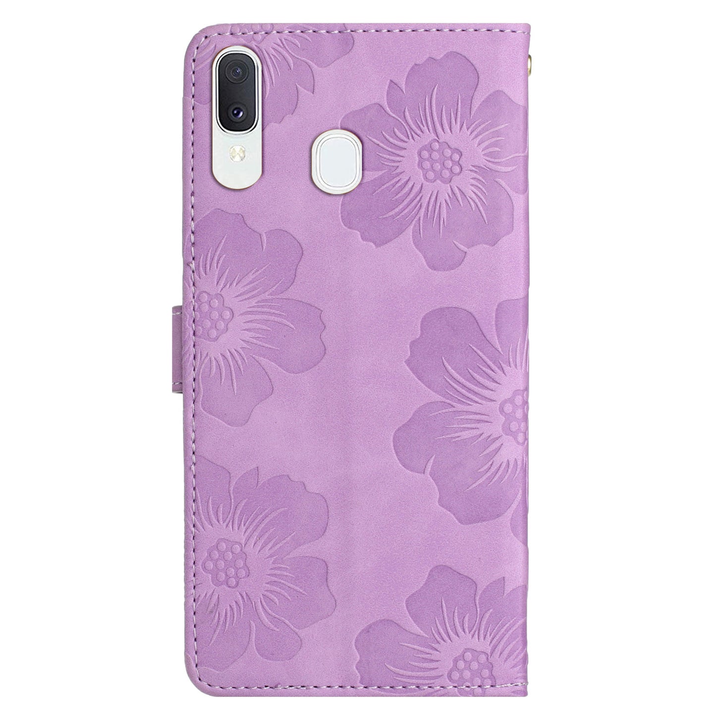 Shockproof Cover for Samsung Galaxy A40 Flowers Imprinted Stand Phone Wallet Leather Case