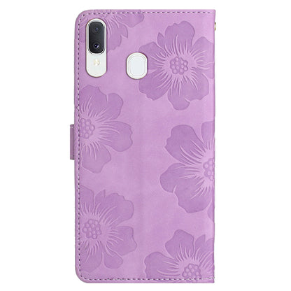 Shockproof Cover for Samsung Galaxy A40 Flowers Imprinted Stand Phone Wallet Leather Case