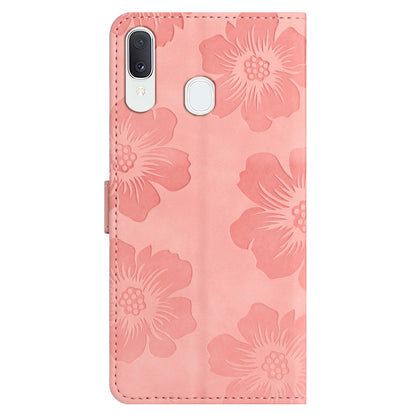 Shockproof Cover for Samsung Galaxy A40 Flowers Imprinted Stand Phone Wallet Leather Case