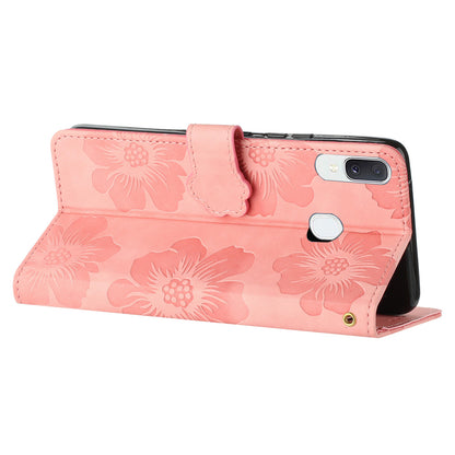 Shockproof Cover for Samsung Galaxy A40 Flowers Imprinted Stand Phone Wallet Leather Case