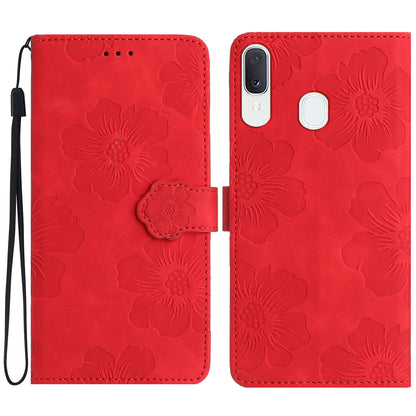 Shockproof Cover for Samsung Galaxy A40 Flowers Imprinted Stand Phone Wallet Leather Case