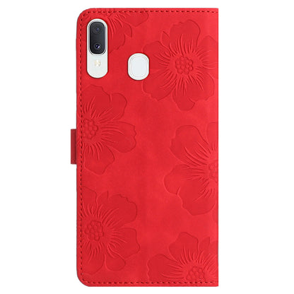 Shockproof Cover for Samsung Galaxy A40 Flowers Imprinted Stand Phone Wallet Leather Case