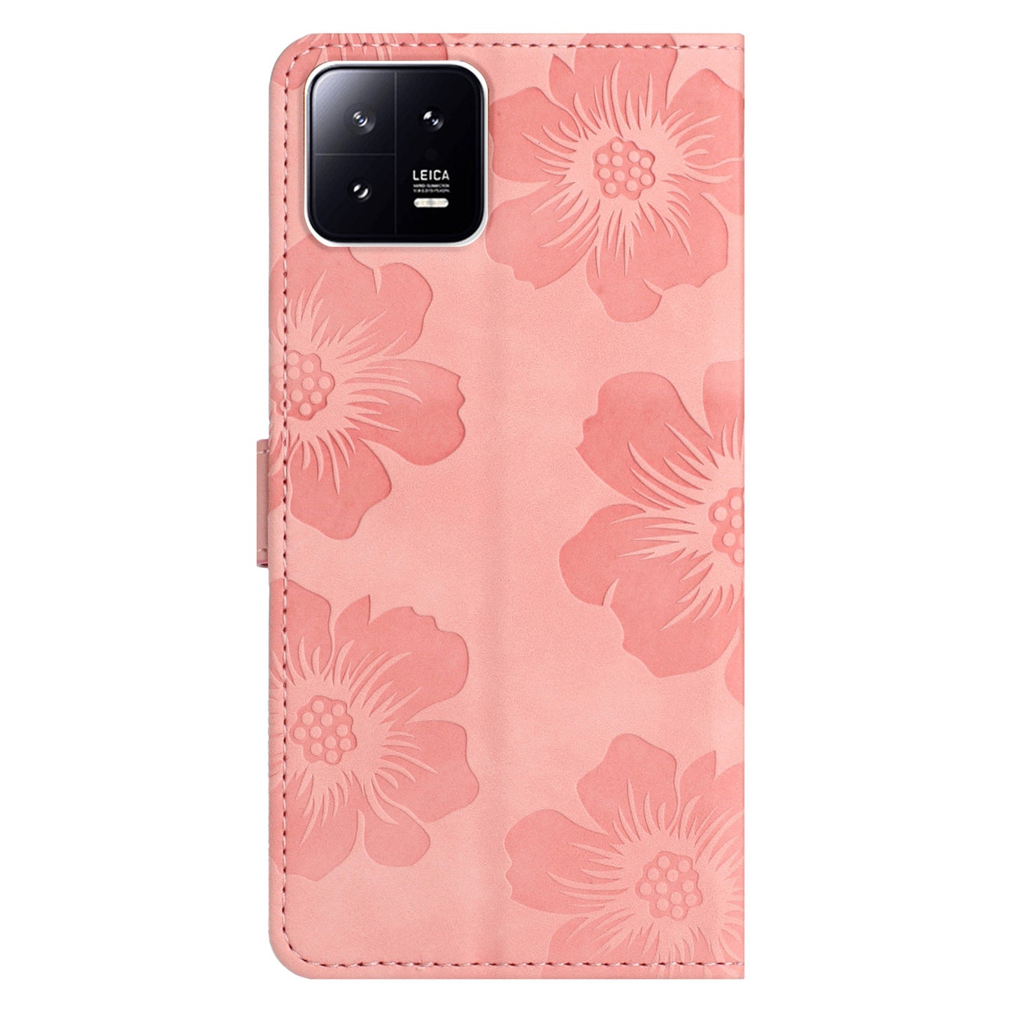 Leather Case for Xiaomi 13 Flowers Imprinted Stand Phone Wallet Shockproof Cover
