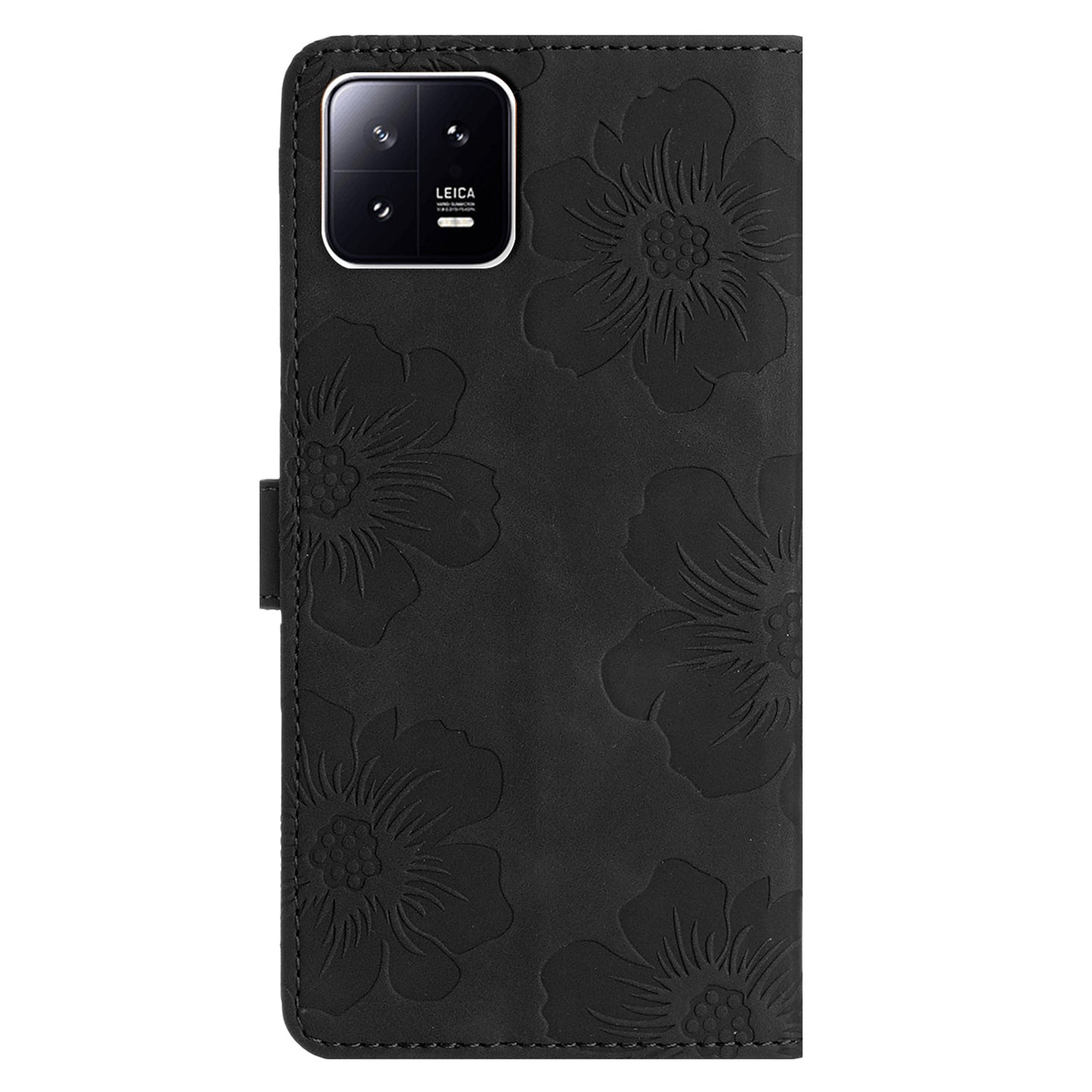 Leather Case for Xiaomi 13 Flowers Imprinted Stand Phone Wallet Shockproof Cover