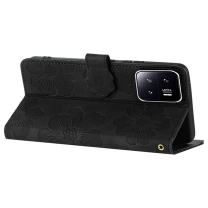 Leather Case for Xiaomi 13 Flowers Imprinted Stand Phone Wallet Shockproof Cover