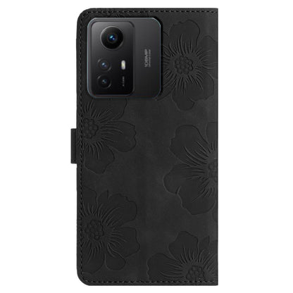 For Xiaomi Redmi Note 12S 4G Drop-proof Leather Phone Shell Flowers Imprinted Stand Wallet Case