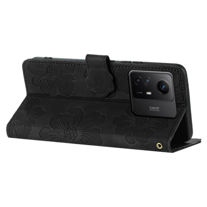 For Xiaomi Redmi Note 12S 4G Drop-proof Leather Phone Shell Flowers Imprinted Stand Wallet Case