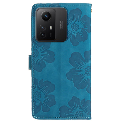 For Xiaomi Redmi Note 12S 4G Drop-proof Leather Phone Shell Flowers Imprinted Stand Wallet Case