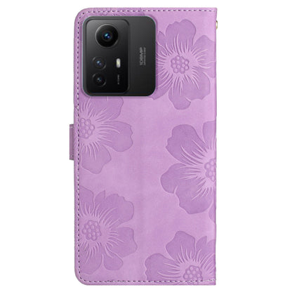 For Xiaomi Redmi Note 12S 4G Drop-proof Leather Phone Shell Flowers Imprinted Stand Wallet Case