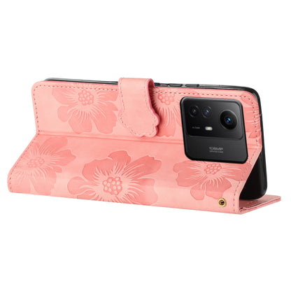 For Xiaomi Redmi Note 12S 4G Drop-proof Leather Phone Shell Flowers Imprinted Stand Wallet Case