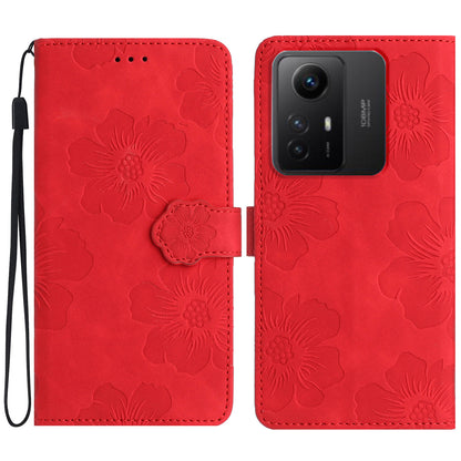 For Xiaomi Redmi Note 12S 4G Drop-proof Leather Phone Shell Flowers Imprinted Stand Wallet Case