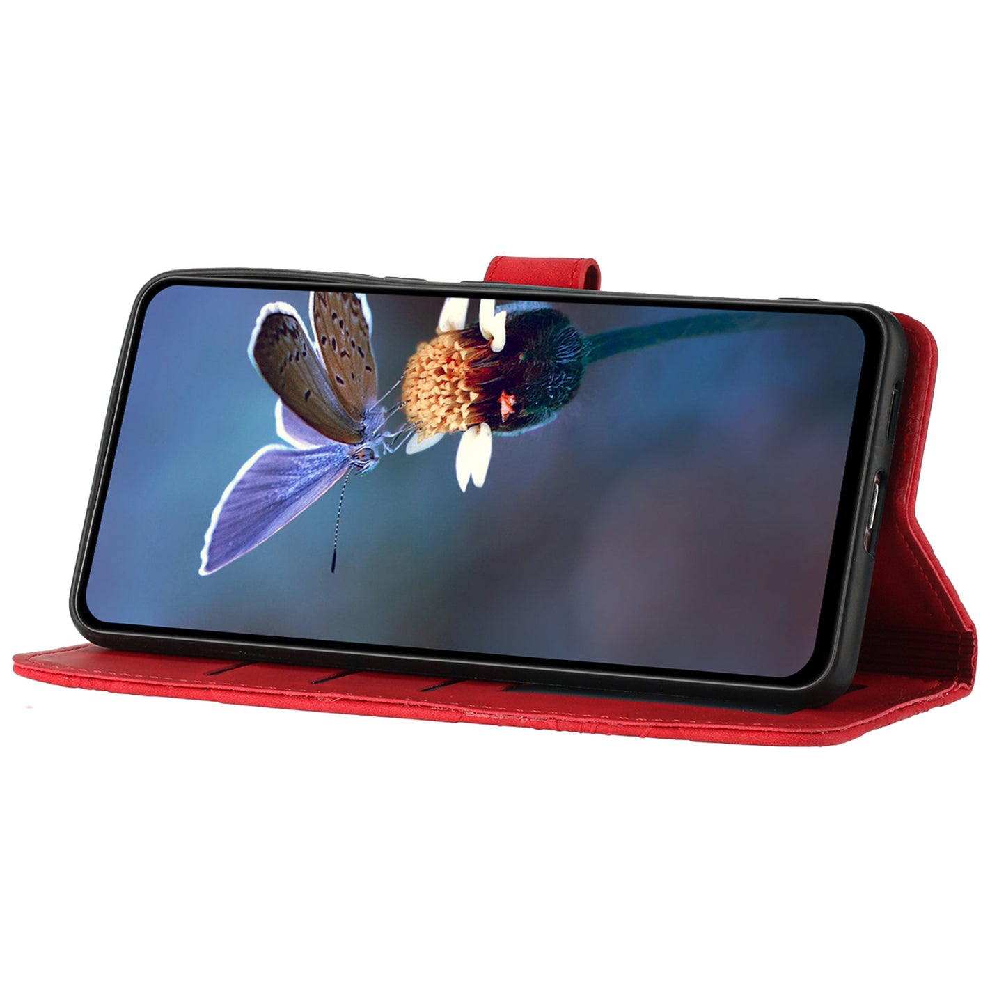 For Xiaomi Redmi Note 12S 4G Drop-proof Leather Phone Shell Flowers Imprinted Stand Wallet Case