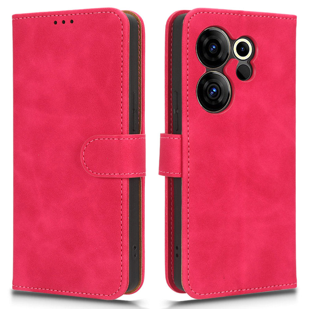 For Tecno Camon 20 4G / Camon 20 Premier 5G Leather Case Stand Wallet Skin-touch Phone Cover