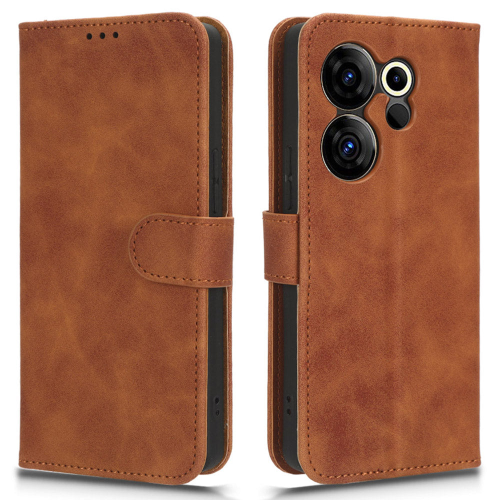 For Tecno Camon 20 4G / Camon 20 Premier 5G Leather Case Stand Wallet Skin-touch Phone Cover