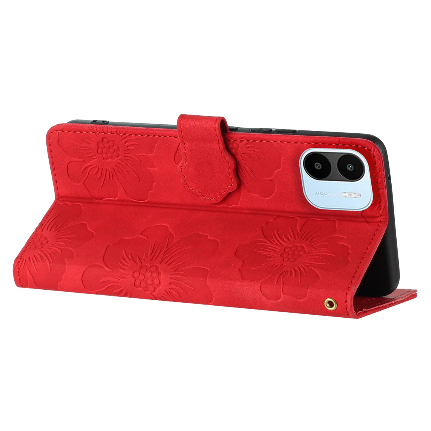 For Xiaomi Redmi A1 4G / A2 4G Flowers Imprinted Phone Wallet Case PU Leather Stand Cover