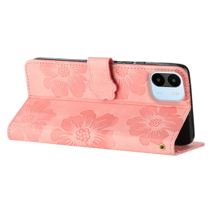 For Xiaomi Redmi A1 4G / A2 4G Flowers Imprinted Phone Wallet Case PU Leather Stand Cover