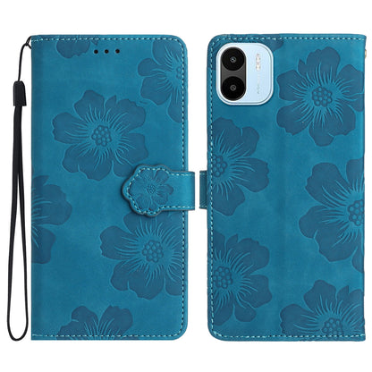 For Xiaomi Redmi A1 4G / A2 4G Flowers Imprinted Phone Wallet Case PU Leather Stand Cover
