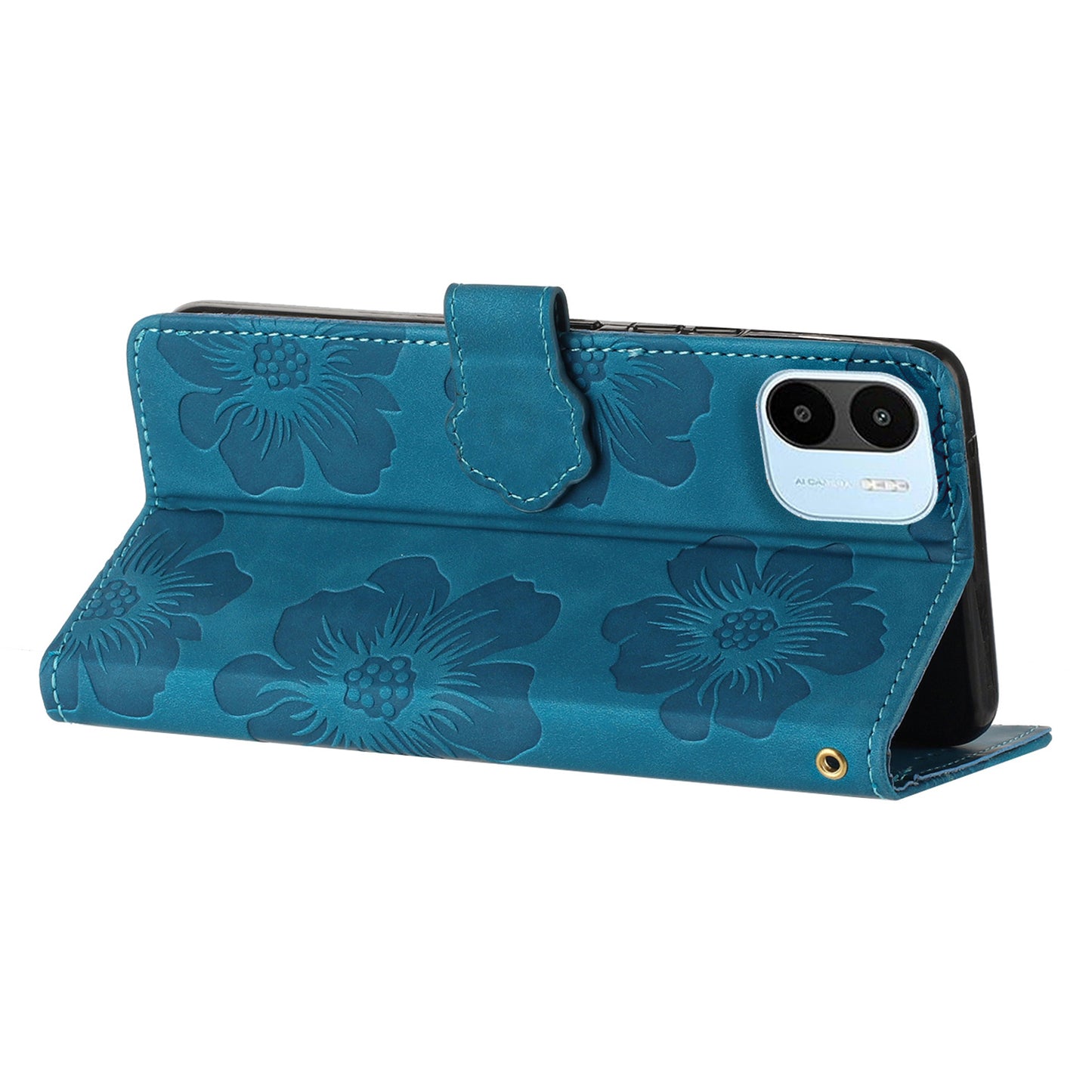 For Xiaomi Redmi A1 4G / A2 4G Flowers Imprinted Phone Wallet Case PU Leather Stand Cover