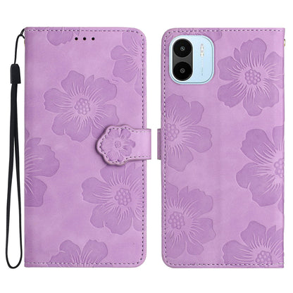 For Xiaomi Redmi A1 4G / A2 4G Flowers Imprinted Phone Wallet Case PU Leather Stand Cover