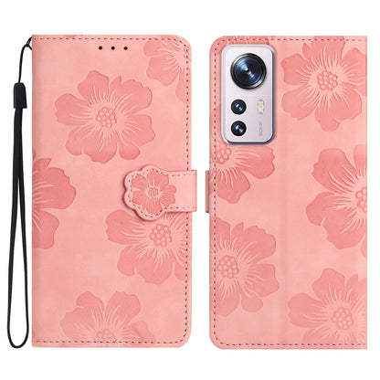 For Xiaomi 12 Pro 5G / 12 Pro (Dimensity) 5G / 12S Pro 5G Phone Leather Case Flowers Imprinted Stand Wallet Cover