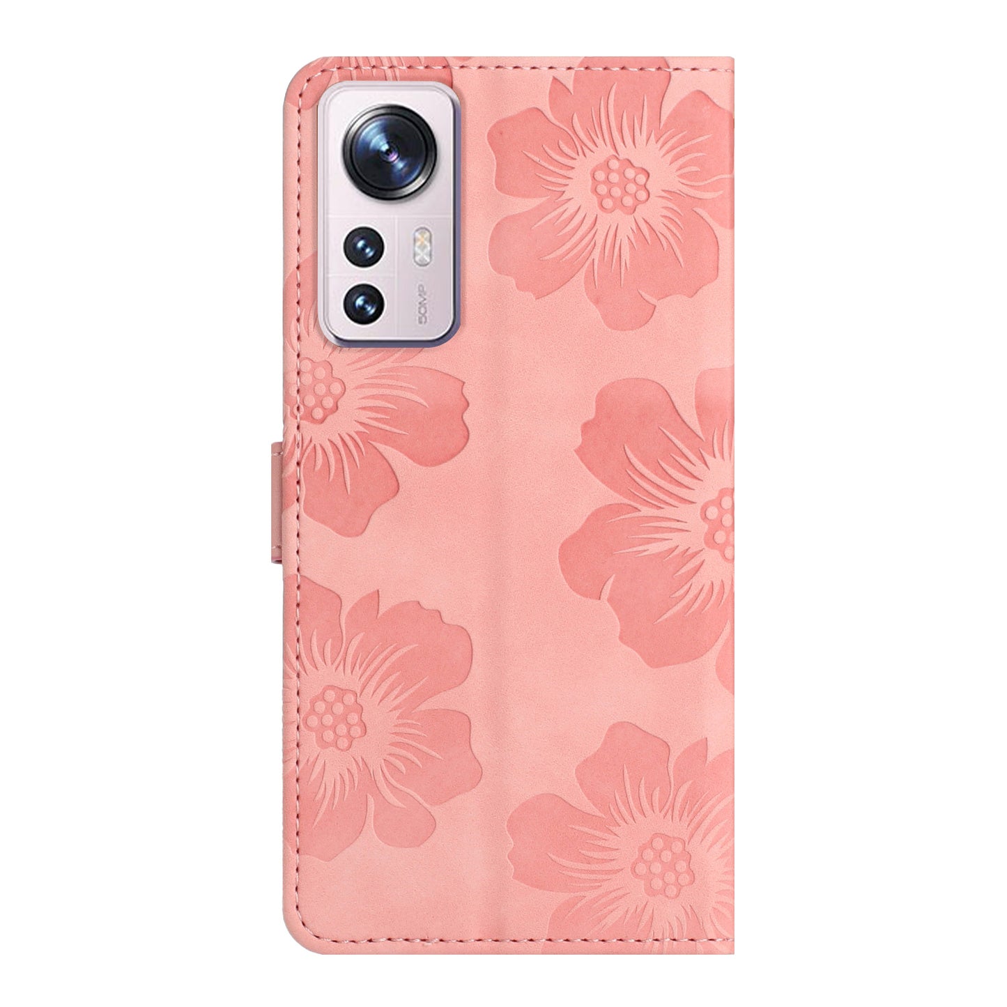 For Xiaomi 12 Lite 5G Flowers Imprinted PU Leather Wallet Case Cell Phone Stand Cover