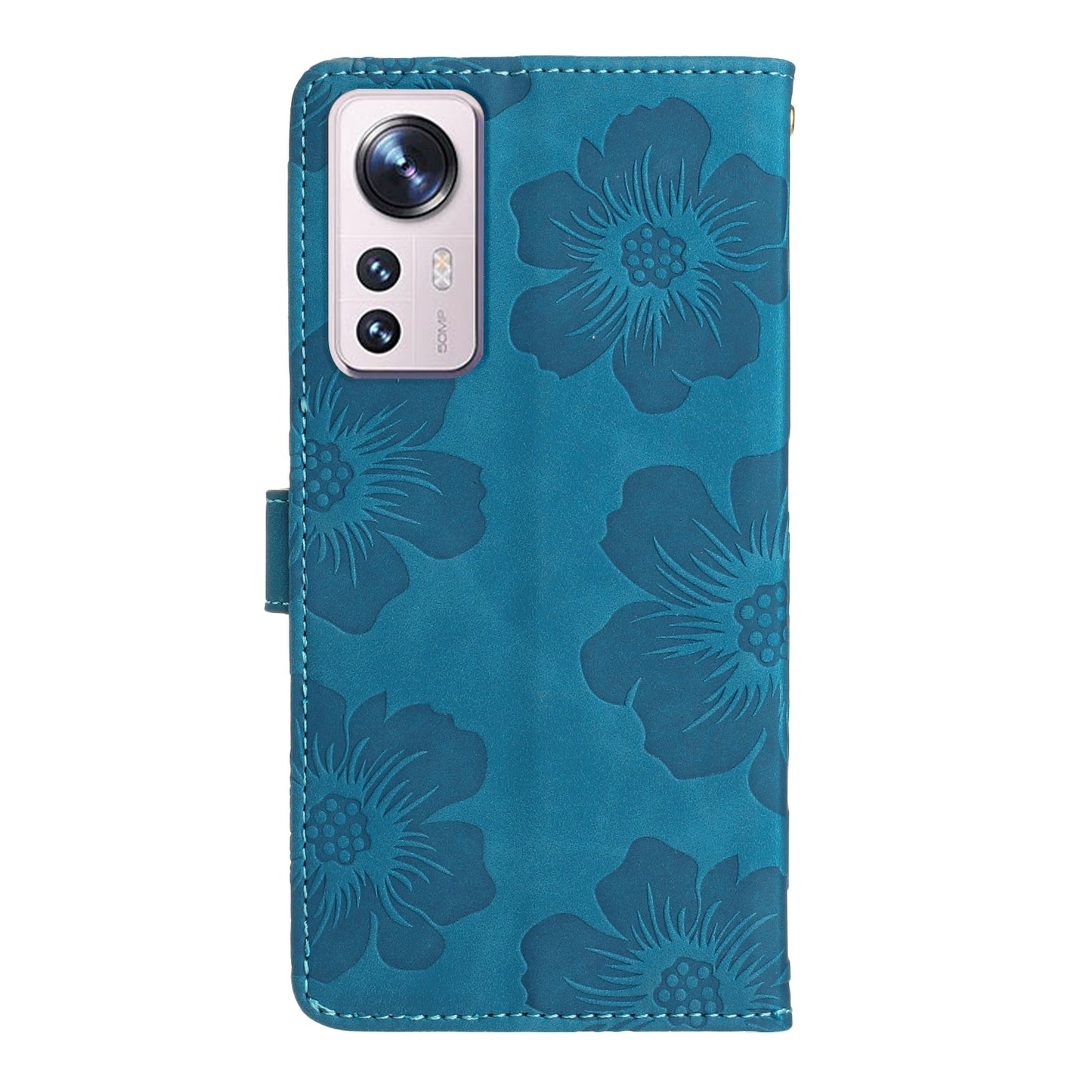 For Xiaomi 12 Lite 5G Flowers Imprinted PU Leather Wallet Case Cell Phone Stand Cover