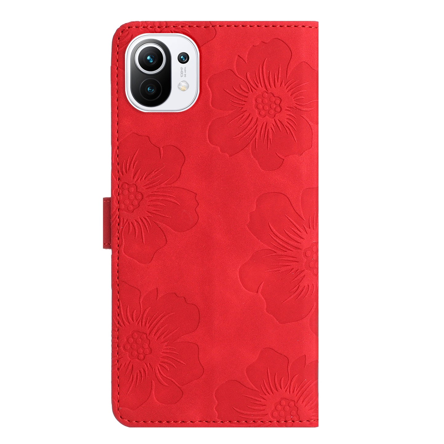 Wallet Phone Case for Xiaomi Mi 11 Lite 4G / 5G / 11 Lite 5G NE , PU Leather Flowers Imprinted Flip Stand Cover