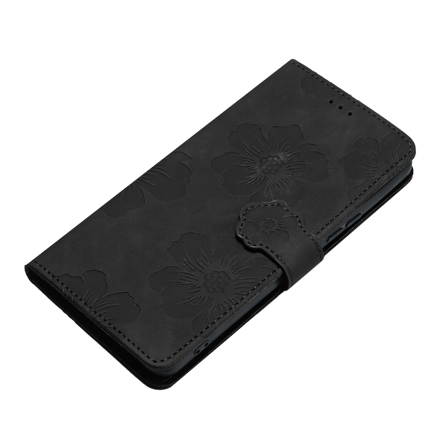 For Huawei P40 lite 4G Flowers Imprinted PU Leather Stand Case Wallet Anti-drop Phone Cover