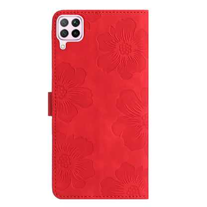 For Huawei P40 lite 4G Flowers Imprinted PU Leather Stand Case Wallet Anti-drop Phone Cover