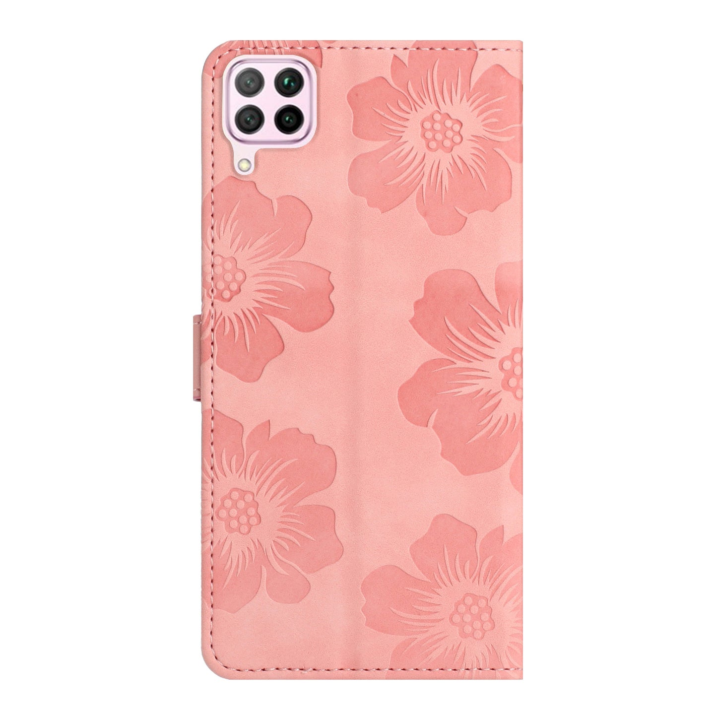 For Huawei P40 lite 4G Flowers Imprinted PU Leather Stand Case Wallet Anti-drop Phone Cover