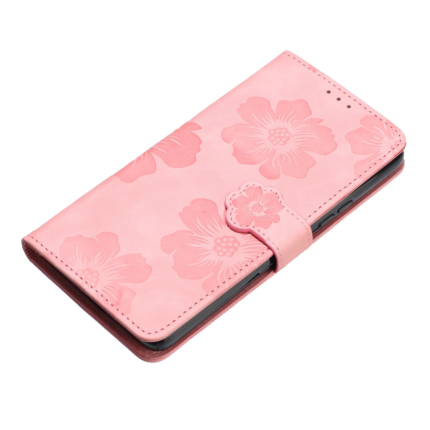 For Huawei P40 lite 4G Flowers Imprinted PU Leather Stand Case Wallet Anti-drop Phone Cover